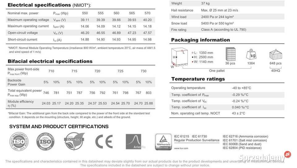 Panel PV AESolar CME132BDS 720W N TopCon