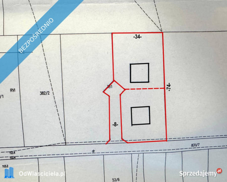 Działka 2300 m2 z WZ na 1 2 Domy Góra Narwią 69zł/m2 Sprzedaż sprzedam