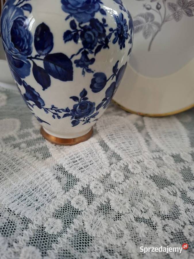 Wazon porcelanowy Bavaria Delfts Kobalt motyw Jaktorów-Kolonia