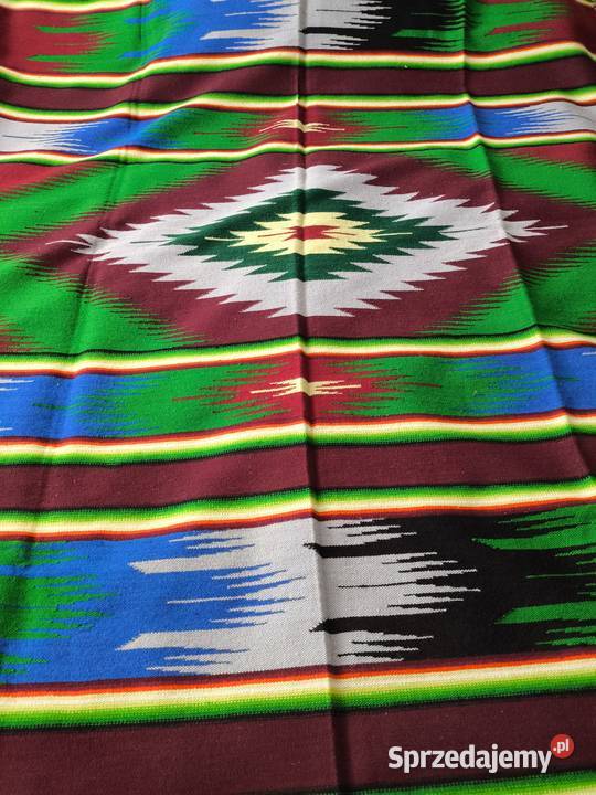 Kilim wełna ludowy folka narzuta prl Starachowice