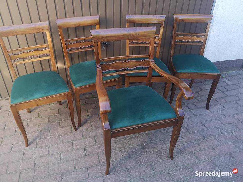Krzesła 4 Sztuki Orzech ARTDECO Stare Antyk wielkopolskie Swarzędz