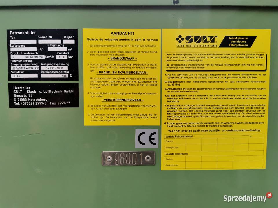 Odciąg pyłu wyciąg dymu filtr samoczyszczący Zdziechowice