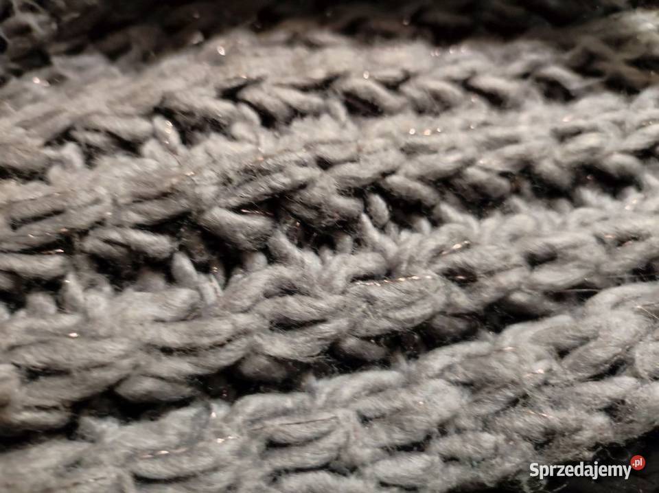 mięsisty gruby szal długi szalik czapka komplet Kielce