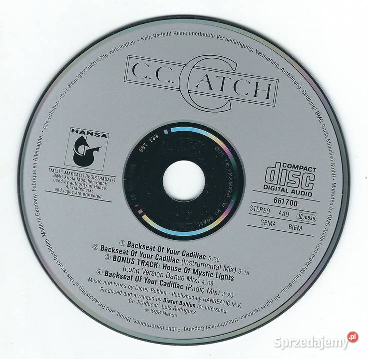 Maxi CD CC Catch Backseat Of Your Cadillac 1988 Brwinów