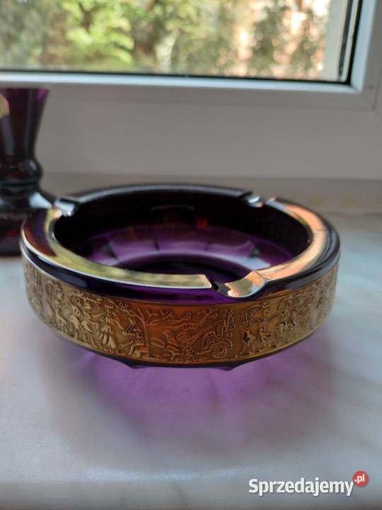 Piękny ametystowy zestaw szklany w stylu art zachodniopomorskie Choszczno