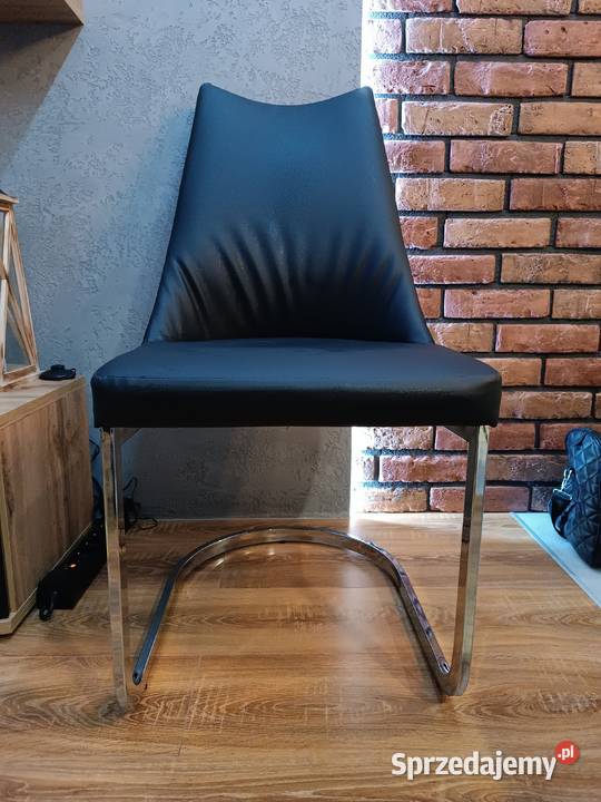4 Krzesła Glamour 2 czarne i 2 białe Polski Skaj Lublin