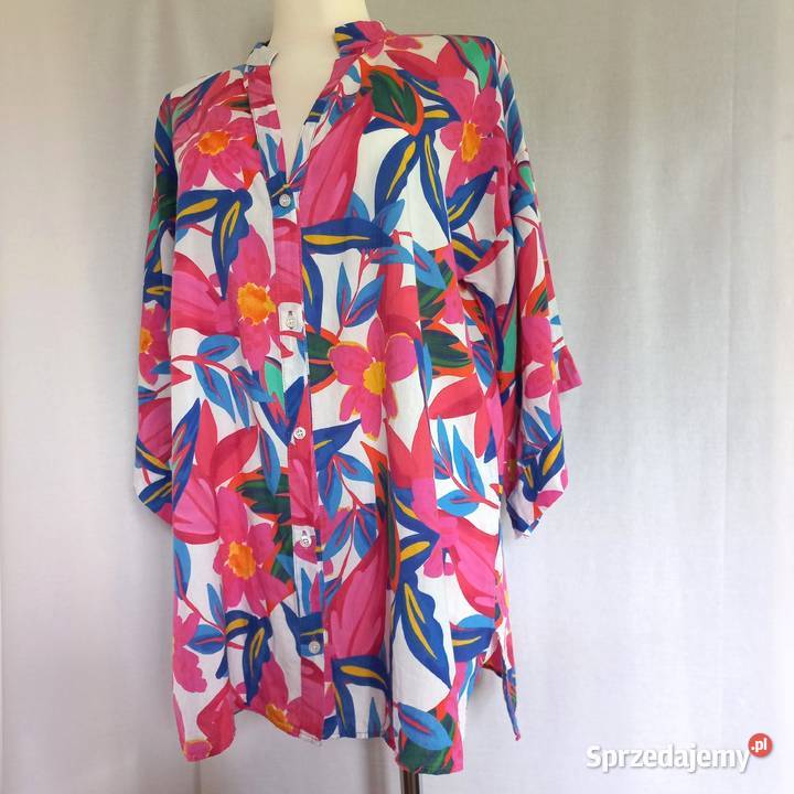Bluzka letnia Kwiaty kolor r XL bawełna cienka kolorowy