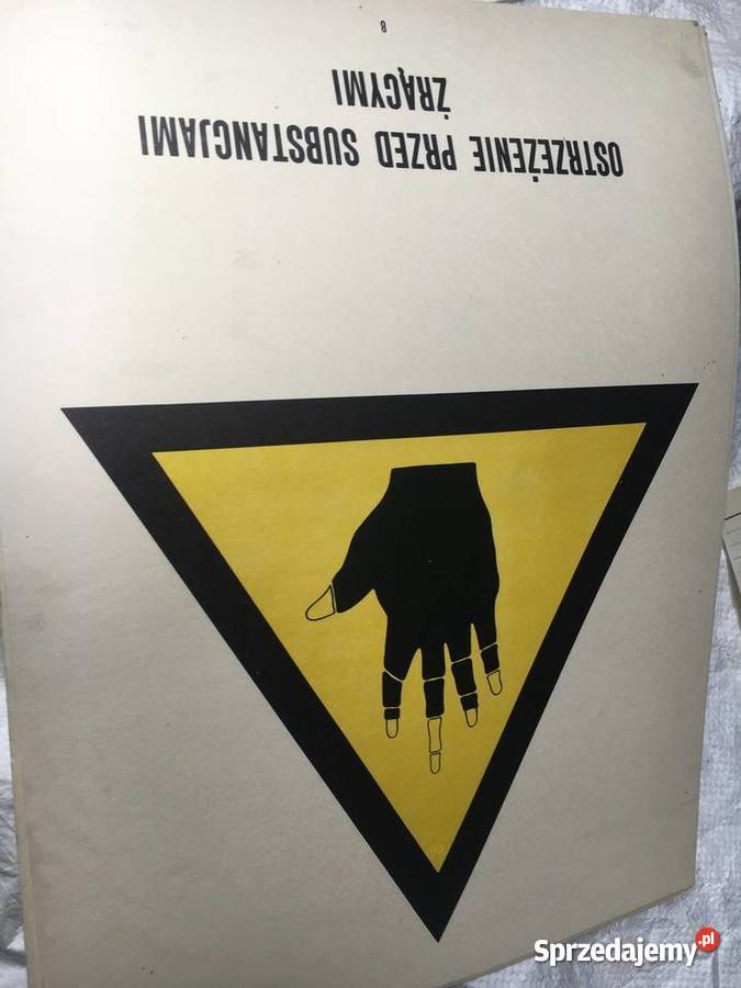 Znaki Bezpieczeństwa PRL 1973 Oryginalne Plansze Gniezno