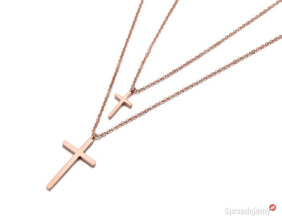 Nowy naszyjnik stal szlachetna różowe złoto Naszyjniki Szczecin