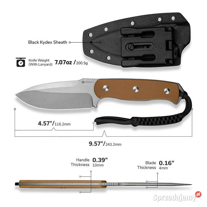 Nóż Sencut Toxodon Brown G10 Stonewashed Warszawa