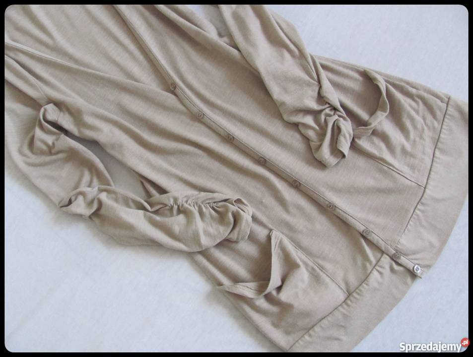 Kardigan narzutka beżowa zapinana na guziki 40 L sprzedam