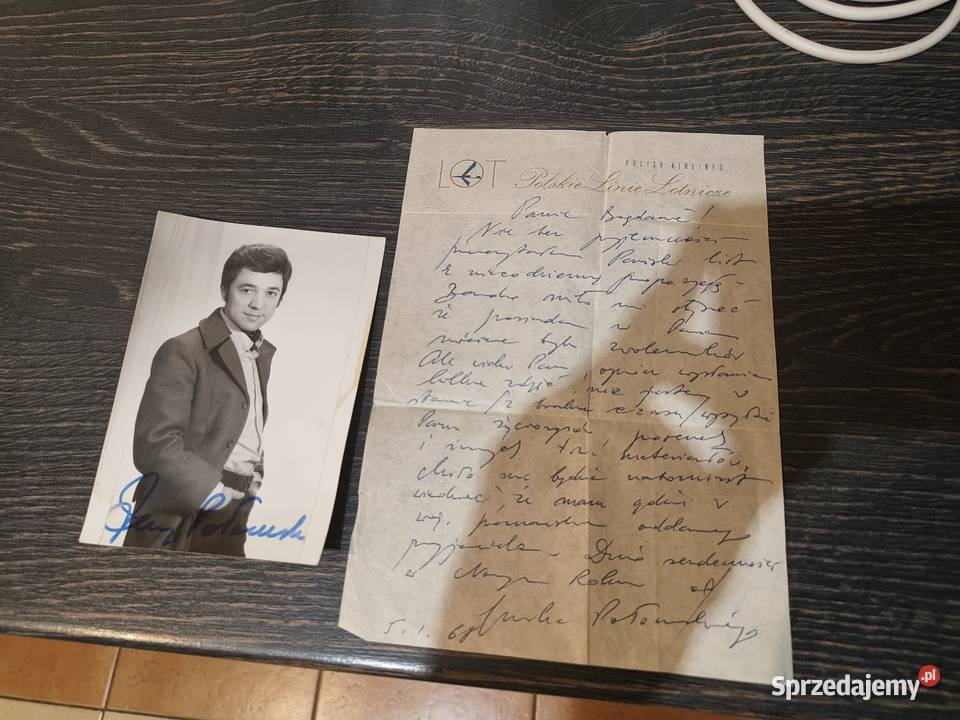 Sprzedam stary list z fotografią Jerzy Połomski Pozostałe