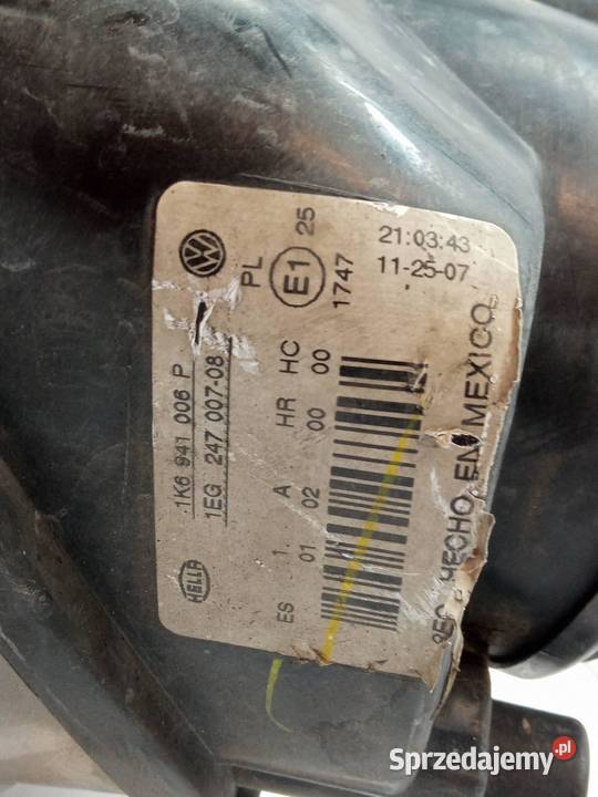 LAMPA PRZÓD PRAWA EU 1K6941006P VW Volkswagen Lampy przednie