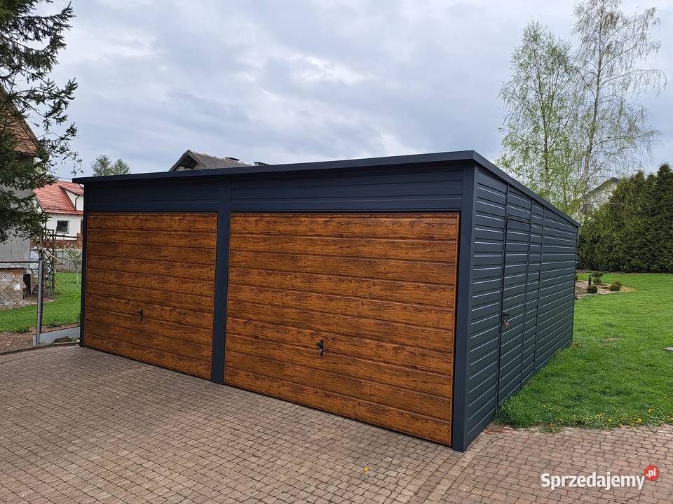 Garaż blaszany 6x6 orzech wszystkie wymiary Wieluń