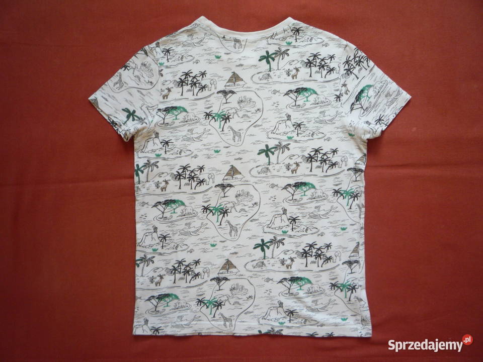 Little Kids 128 Biała koszulka Palmy Żyrafy Bluzki, koszulki i kaftaniki