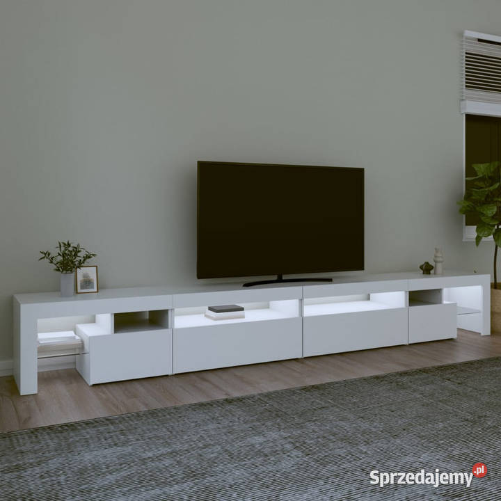 Szafka pod TV z oświetleniem LED biała Warszawa sprzedam