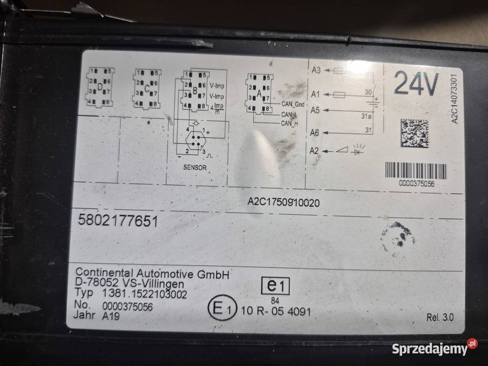 Tachograf Vdo 30 Iveco 24v ciężarowe Wyposażenie wnętrza Obłotne sprzedam