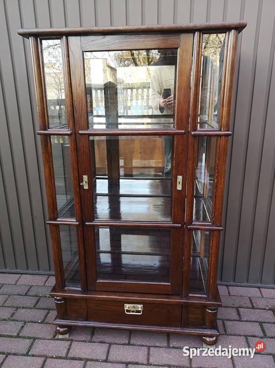 Witryna Serwantka Dębowa Unikat Politura Stara Swarzędz