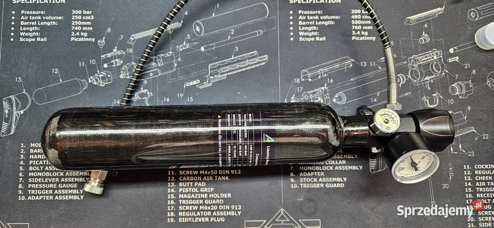 Mała butla 05l 300 BAR do zabrania w teren Nieporęt