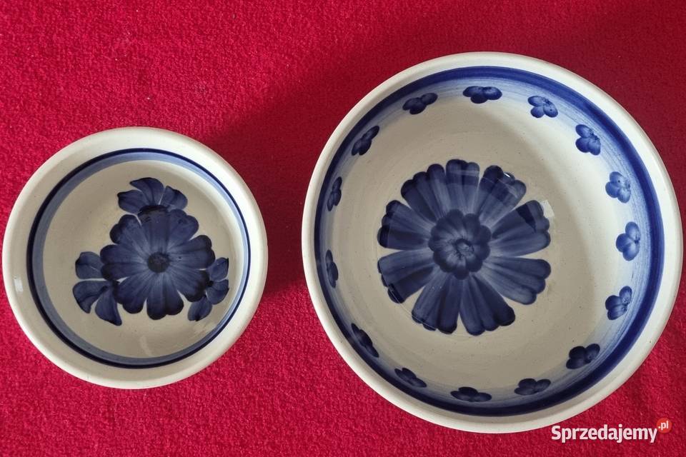 Duża i mała miseczka fajansowa z Włocławka Warszawa
