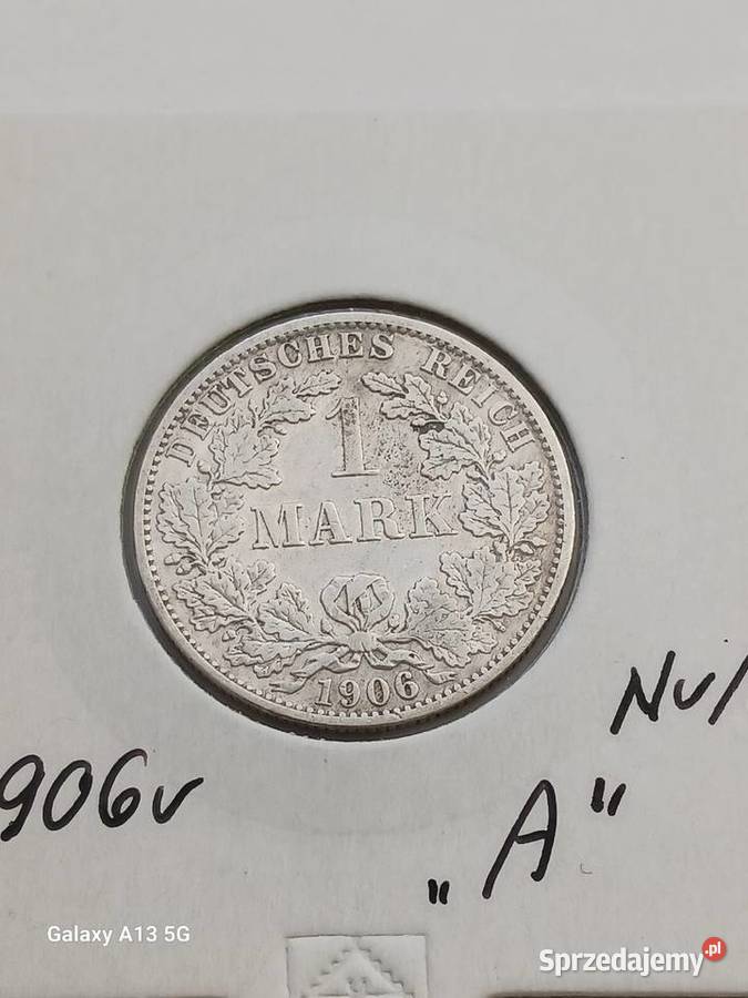 1 Marka Prusy 1906 r 1 mennica A Konin sprzedam