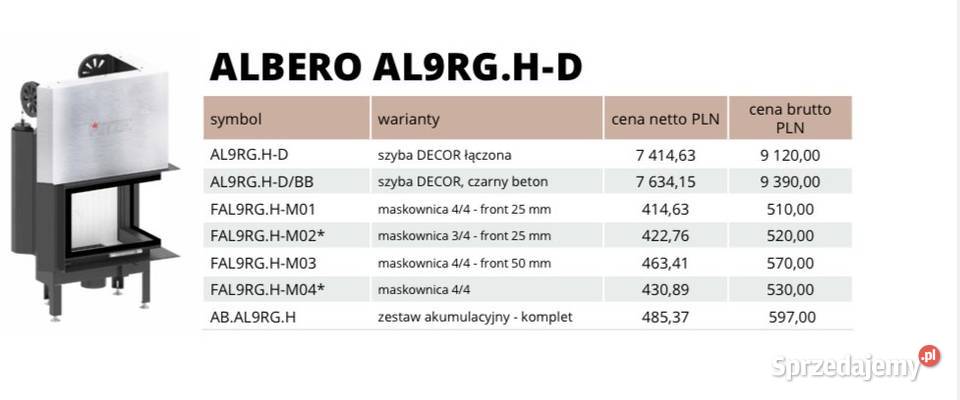 HITZE Wkład kominkowy ALBERO AL9RGHD wielkopolskie