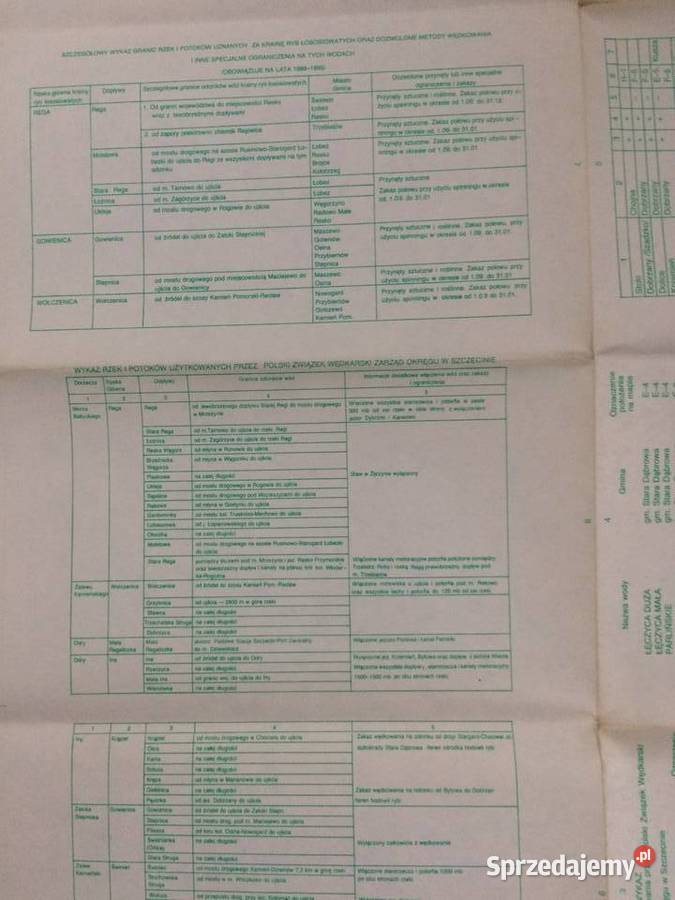 195 Mapa Wód Wędkarskich wojSzczecińskiego