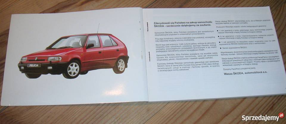 Instrukcja Obslugi i Napraw Skoda Felicia Caly Augustów