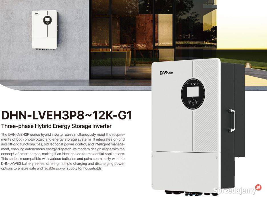 Inwerter hybrydowy DAH SOLAR 8K LV LP3 sprzedam