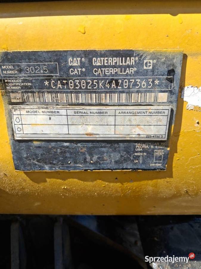 Minikoparka cat 3025 uszkodzona Wadowice