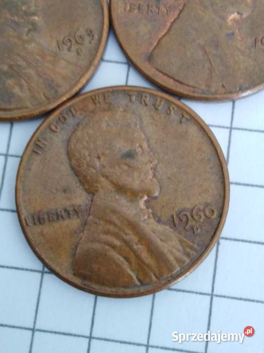 Lot monet obiegowych 1 cent lincoln usa lata Żary sprzedam
