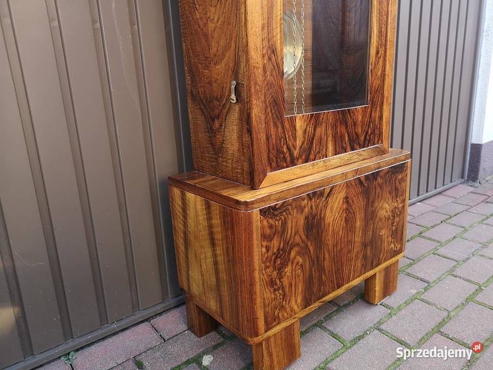 Zegar Stojący Orzech ArtDeco Stary Antyk Antyki, Sztuka, Kolekcje wielkopolskie Swarzędz