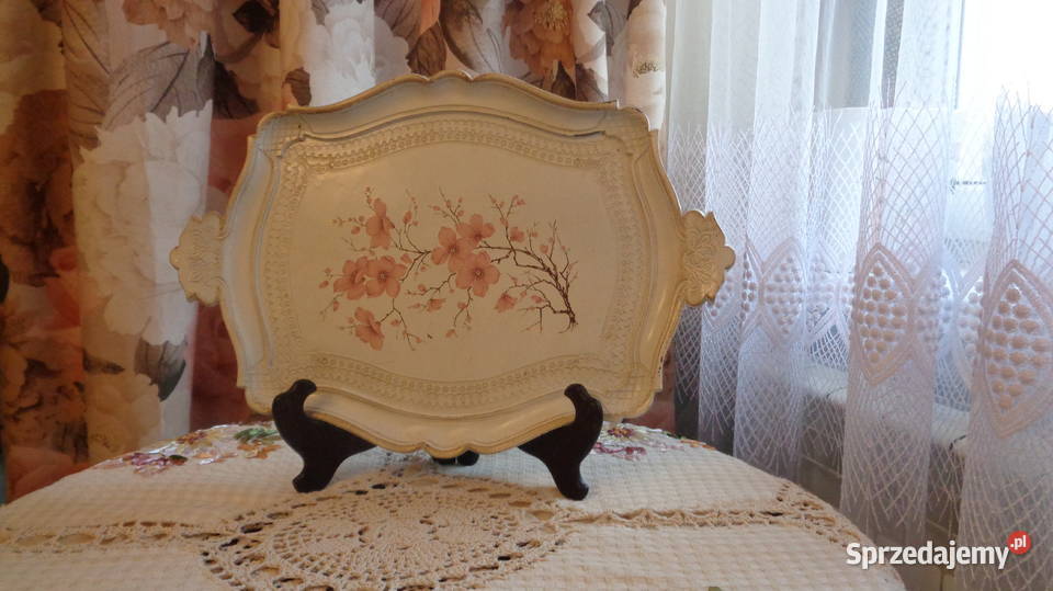 taca biała w kwiaty Mielnica Duża