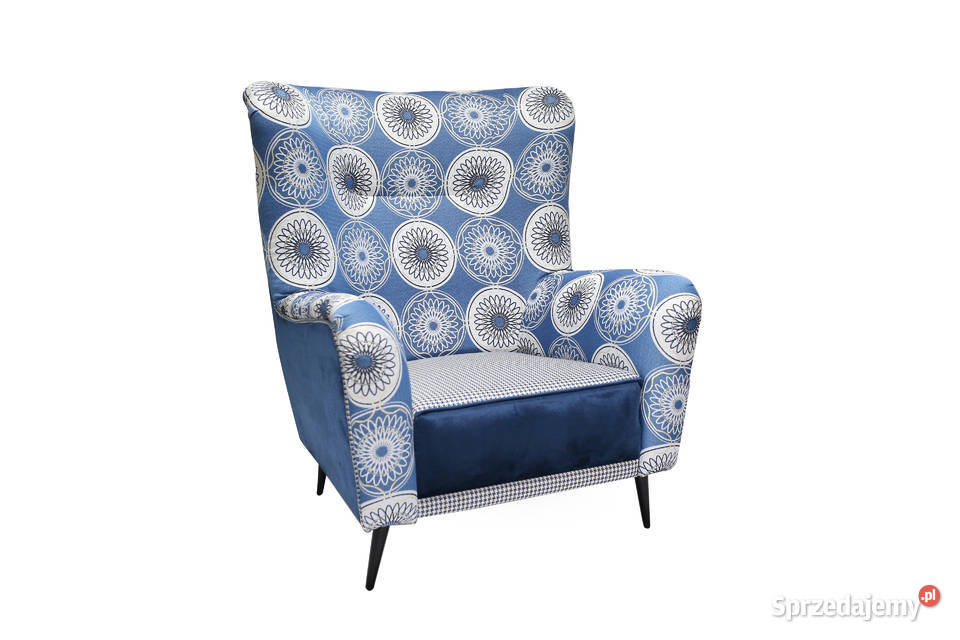 Fotel Uszak Kominkowy Patchwork Skandynawski Fotele Kazimierz Biskupi
