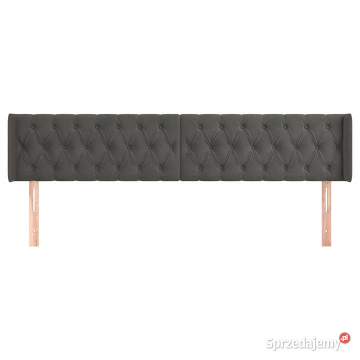 Zagłówek uszak ciemnoszary 183x16x7888 aksamit Warszawa