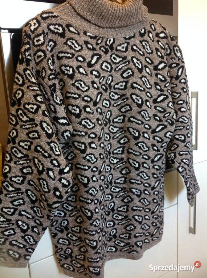 Ciepły Sweter Golf Damski Panterka L Nowa Sól sprzedam