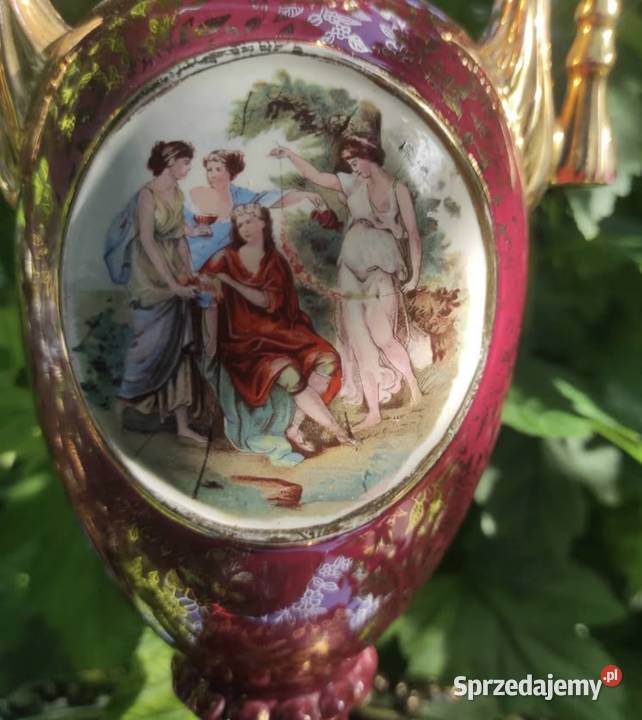 Lampa Empire Ware England z 2 uchwytami i złotym łódzkie Pabianice