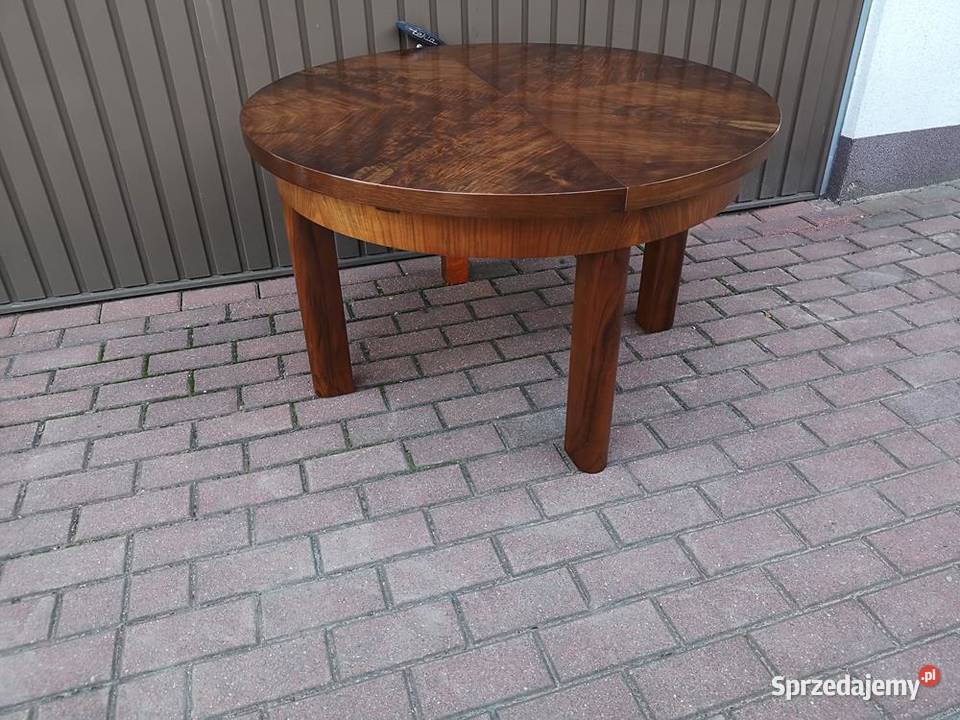 Stolik Ława Okrągły ARTDECO Orzech Antyk Stary Swarzędz sprzedam