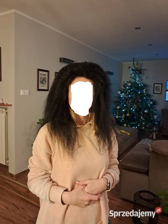 nowa peruka rzęsy długie czarne sztuczne włosy