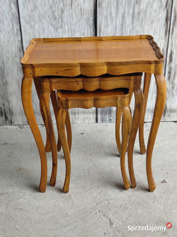 stoliki trojaki styl Ludwik dębowe 261 Byczyna sprzedam