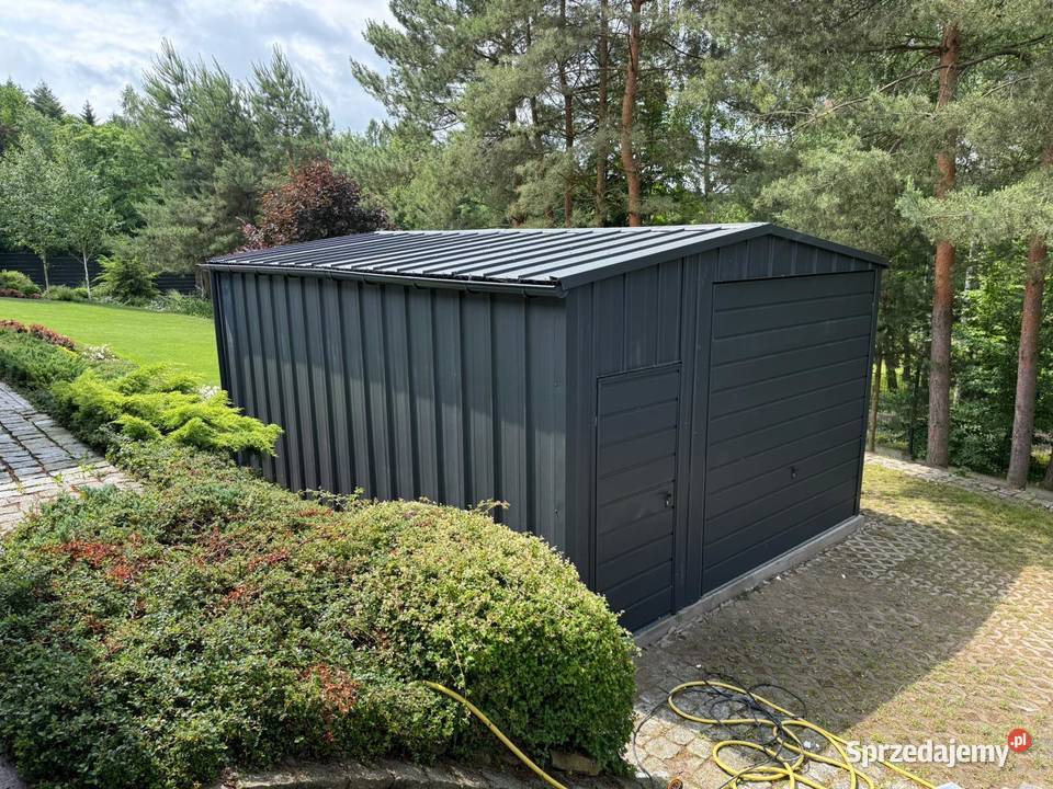 Garaż Blaszany dwuspadowy Rąbek 4x6 Ciemny śląskie Katowice