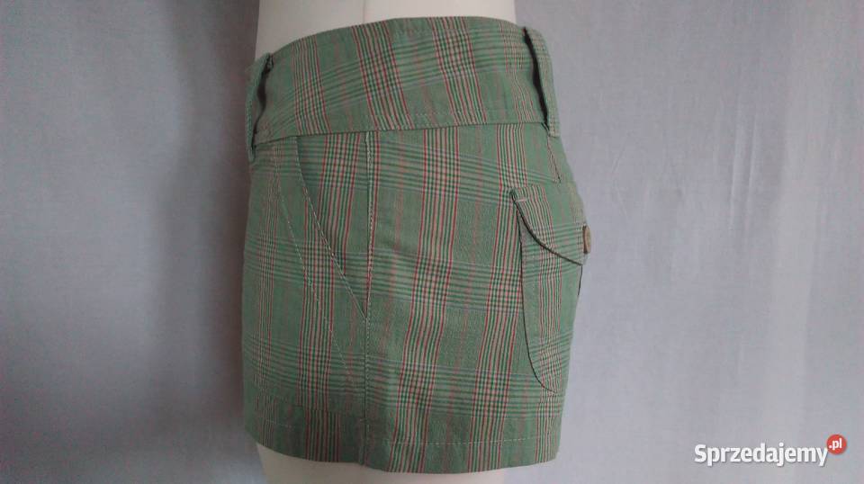 Spodenki zielone BIODRÓWKI kratka r 3638 Topshop Białystok
