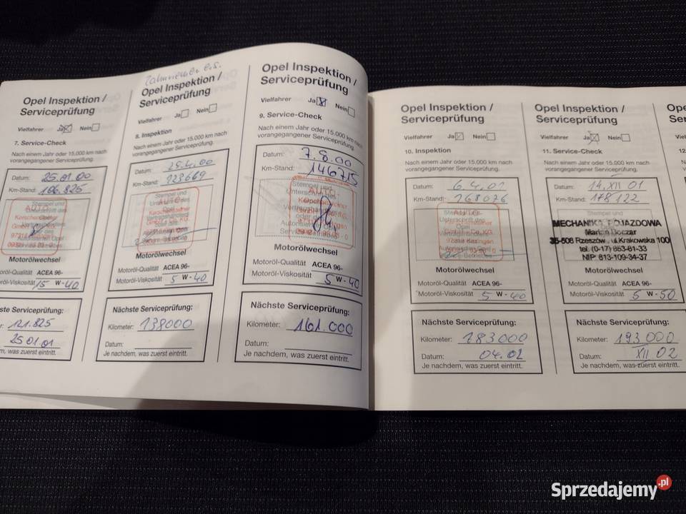Opel Omega B 1998 Książka Gwarancyjna Serwisowa Poradniki, albumy i reportaże łódzkie Łódź