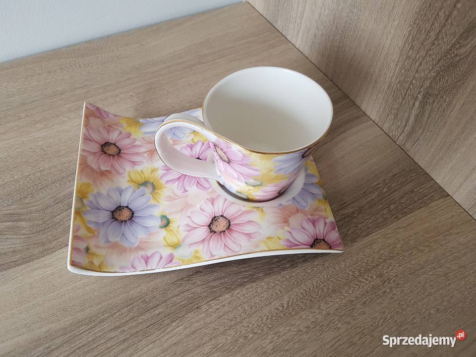 Filiżanka porcelanowa asymetryczna Staffordshire wielokolorowy Akcesoria do herbaty