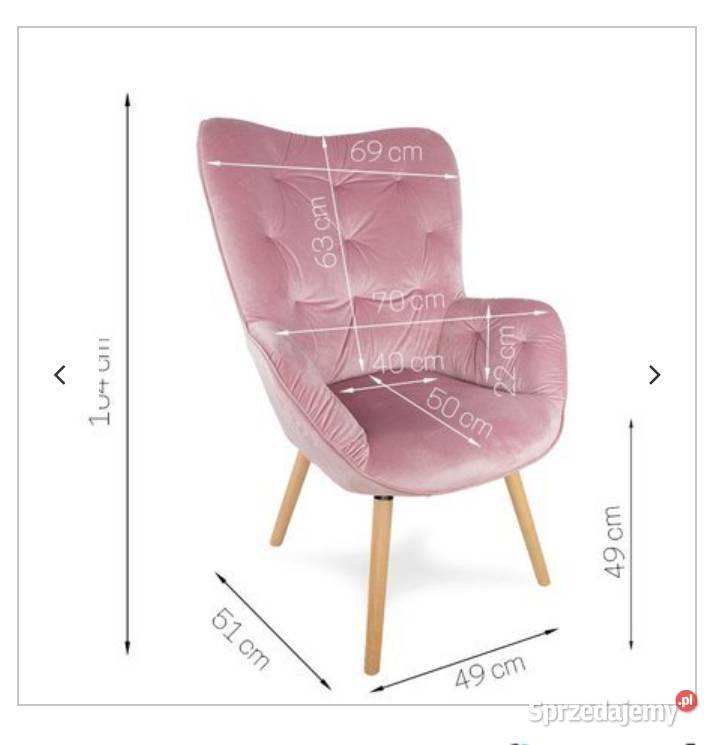 Różowy fotel glamour pikowany welurowy