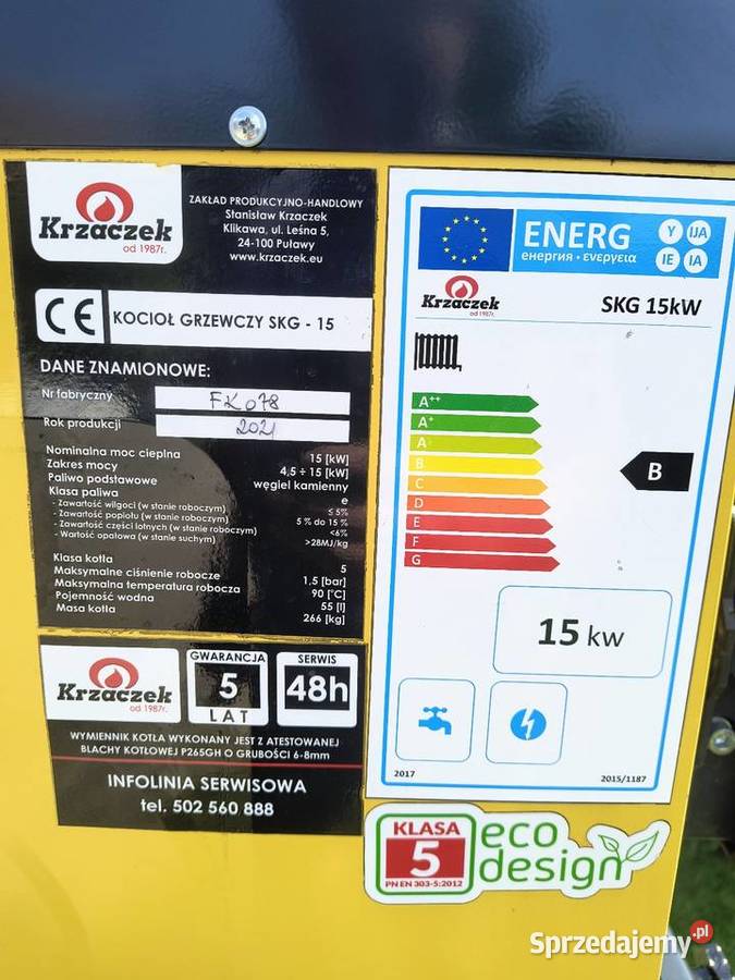 5 KLASA ECODESIGN Krzaczek 15kw Defro sas ogniwo sprzedam
