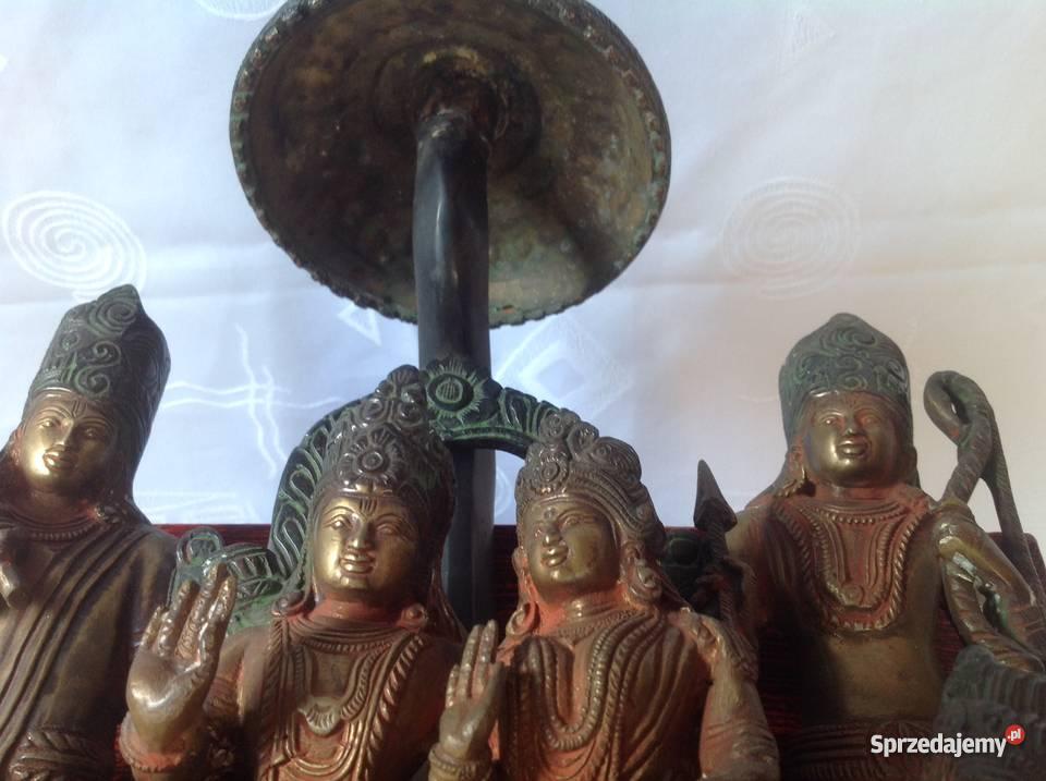 CUDO CIEZKA RZEZBA Z BRAZU HINDUSKI BOG BUDDA z