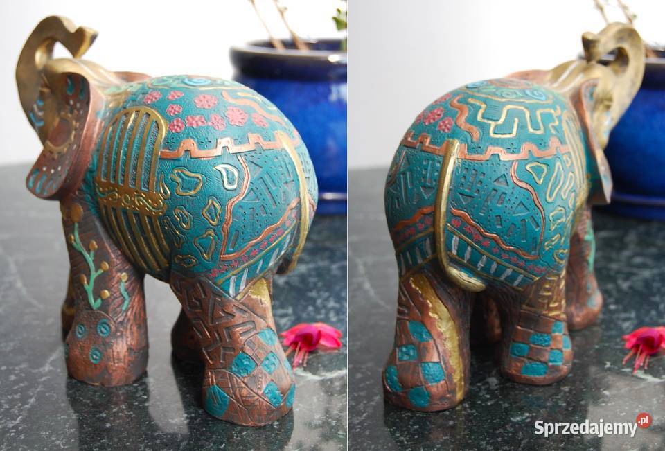 Słoń egipski ręcznie malowana figurka żywica lubelskie Lublin sprzedam