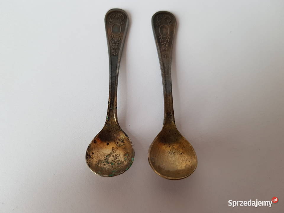 Dwie stare sygnowane solniczki z łyżeczkami ZSRR sprzedam