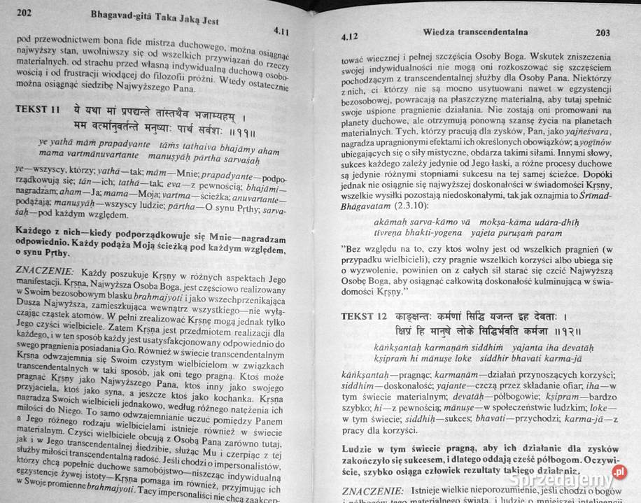 BhagavadGita Taka jaką jest Sri Srimad AC twarda z obwolutą lubelskie Chełm